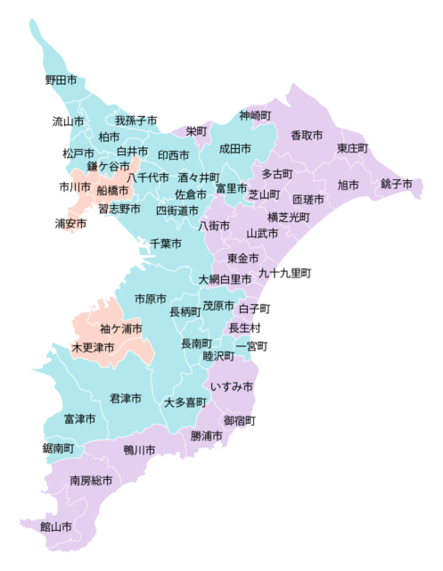 千葉県のご遺骨お引き取りマップ