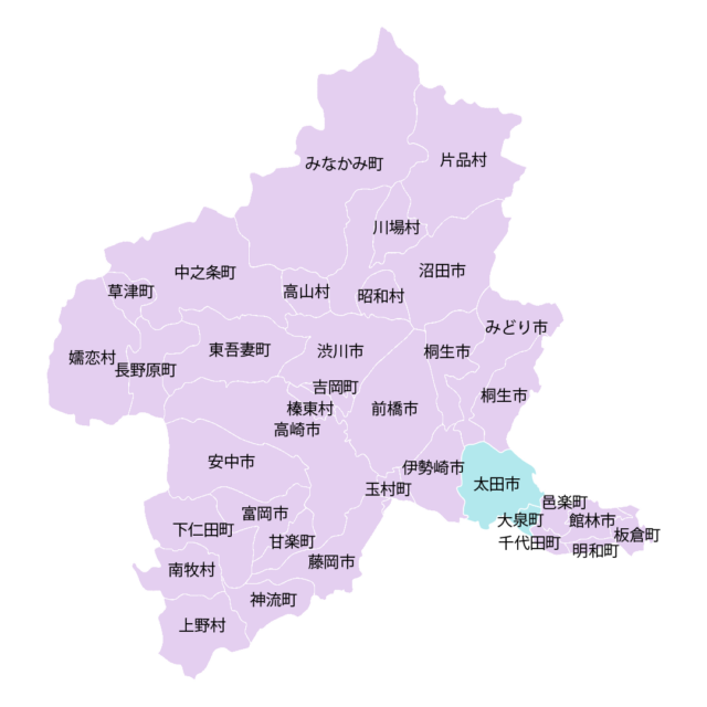 群馬県のご遺骨お引き取りマップ