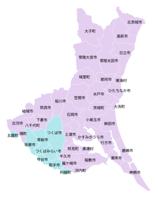 茨城県のご遺骨お引き取りマップ