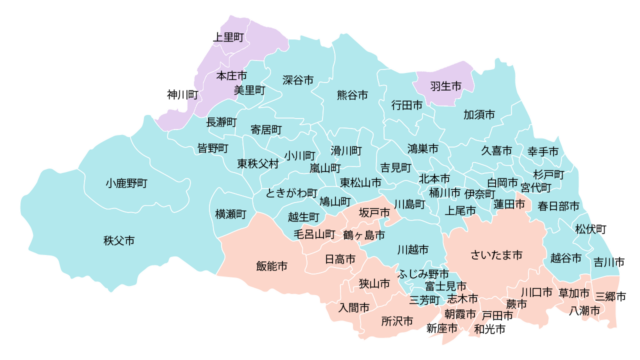 埼玉県のご遺骨お引き取りマップ