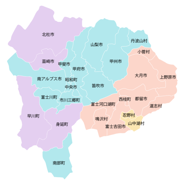 山梨県のご遺骨お引き取りマップ